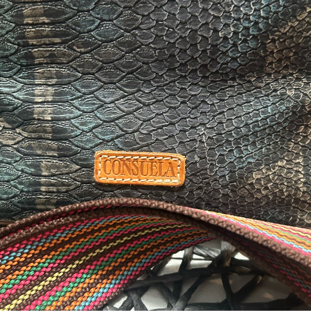 CONSUELA RATTLER SLING SNAKE PRINT BUCKET CROSSBODY TOTE BAG - Picture 3 of 14